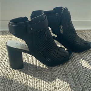 Ana black dress shoes open toe size 6